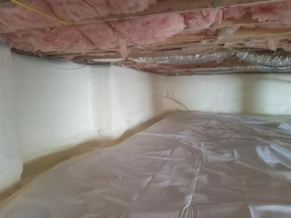 Crawl space encapsulation with closed-cell spray foam for Spray Foam Roofing in Ames